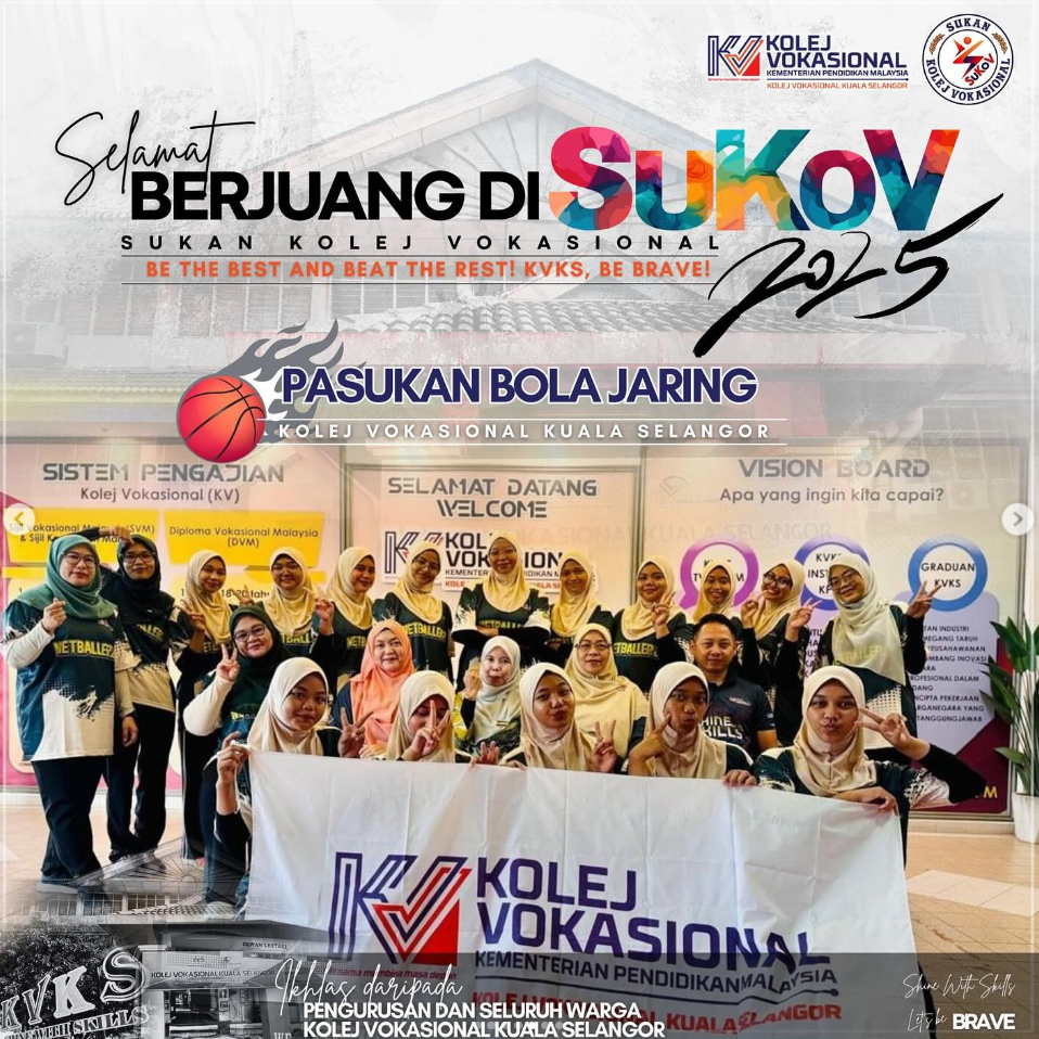 Selamat maju jaya kepada semua kontigen SuKoV KVKS bagi tahun 2025. 
Mari bersama-sama kita doakan kejayaan para kontigen KVKS yang akan bertanding nanti.

Selamat berjuang!💪🏻

*”Be the best, and beat the rest! KVKS, be BRAVE!”*